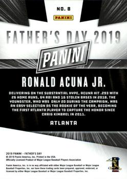 2019 Panini Father's Day #8 Ronald Acuna Jr. Back