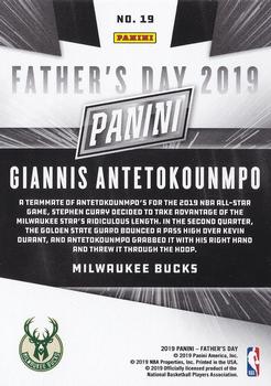 2019 Panini Father's Day #19 Giannis Antetokounmpo Back