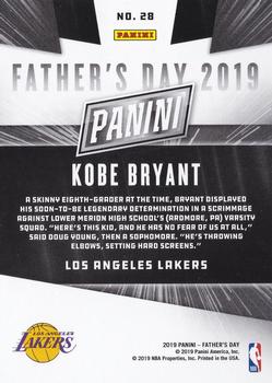 2019 Panini Father's Day #28 Kobe Bryant Back
