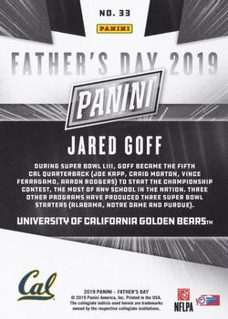 2019 Panini Father's Day #33 Jared Goff Back