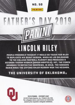 2019 Panini Father's Day #50 Lincoln Riley Back