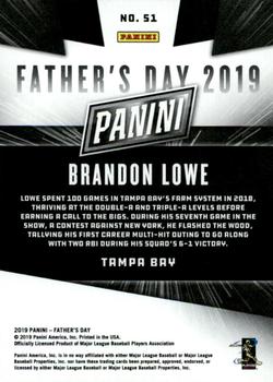 2019 Panini Father's Day #51 Brandon Lowe Back