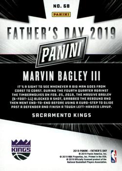 2019 Panini Father's Day #68 Marvin Bagley III Back
