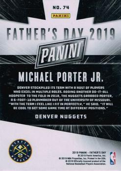 2019 Panini Father's Day #74 Michael Porter Jr. Back