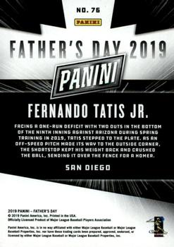 2019 Panini Father's Day #76 Fernando Tatis Jr. Back