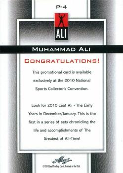 2010 Leaf National Convention #P-4 Muhammad Ali Back