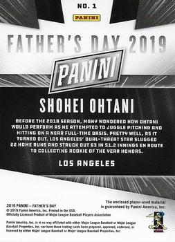 2019 Panini Father's Day - Cracked Ice #1 Shohei Ohtani Back