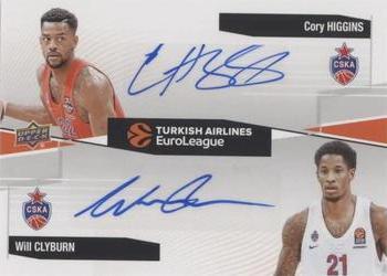 2019 Upper Deck Goodwin Champions - Turkish Airlines EuroLeague Dual Autographs #DA-CW Cory Higgins / Will Clyburn Front