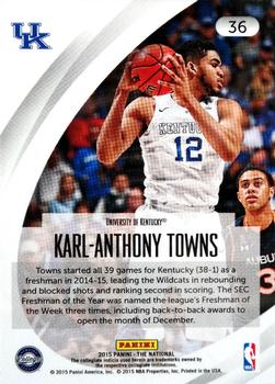 2015 Panini The National - College Variations One of One #36 Karl-Anthony Towns Back