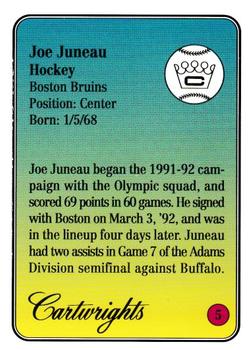 1993 Cartwrights Players Choice #5 Joe Juneau Back