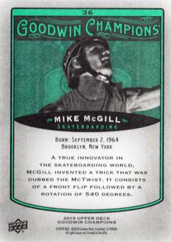2019 Upper Deck Goodwin Champions - Turquoise #36 Mike McGill Back