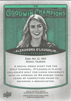 2019 Upper Deck Goodwin Champions - Turquoise #74 Alexandra O'Laughlin Back