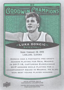 2019 Upper Deck Goodwin Champions - Turquoise #80 Luka Doncic Back