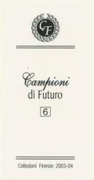 2003-04 Firenze Campioni di Futuro (Future Stars) #6 Fredua Adu Back