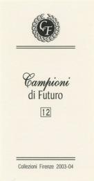 2003-04 Firenze Campioni di Futuro (Future Stars) #12 Landon Donovan Back