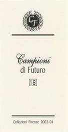 2003-04 Firenze Campioni di Futuro (Future Stars) #18 Kevin Kuranyi Back