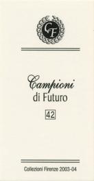 2003-04 Firenze Campioni di Futuro (Future Stars) #42 Diana Taurasi Back