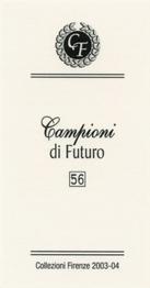 2003-04 Firenze Campioni di Futuro (Future Stars) #56 Daisuke Matsuzaka Back