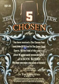 2019 Leaf In the Game Used - The Chosen Few Relics #TCF-14 Jason Kidd Back