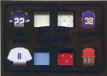 2019 Leaf In the Game Used - All-Time Enshrined 4 Relics #ATE4-05 Emmitt Smith / Andre Dawson / Karl Malone / Scottie Pippen Front