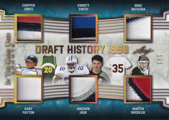 2019 Leaf In the Game Used - Draft History 6 Relics Gold #DH-15 Chipper Jones / Gary Payton / Emmitt Smith / Jaromír Jágr / Mike Mussina / Martin Brodeur Front