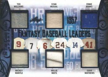 2019 Leaf In the Game Used - Fantasy Baseball Leaders 6 Relics #FBL-06 Ted Williams / Mickey Mantle / Stan Musial / Willie Mays / Ernie Banks / Eddie Mathews Front