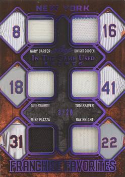 2019 Leaf In the Game Used - Franchise Favorites 6 Relics Purple #FRF-07 Gary Carter / Dwight Gooden / Darryl Strawberry / Tom Seaver / Mike Piazza / Ray Knight Front
