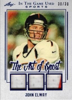 2019 Leaf In the Game Used - The Art of Sport Triple Relics #TAS-JE1 John Elway Front