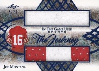 2019 Leaf In the Game Used - The Journey Dual Relics #TJ-06 Joe Montana Front