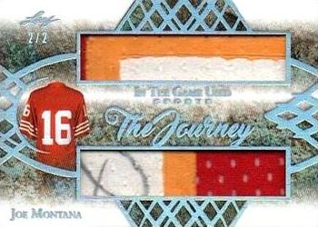 2019 Leaf In the Game Used - The Journey Dual Relics Silver #TJ-06 Joe Montana Front