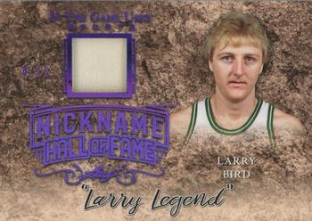2019 Leaf In the Game Used - The Nickname Hall of Fame Relics Purple #NHF-07 Larry Bird Front