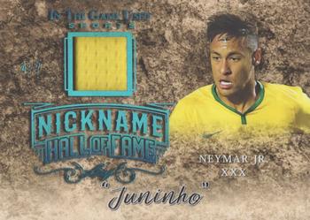2019 Leaf In the Game Used - The Nickname Hall of Fame Relics Platinum Blue #NHF-09 Neymar Jr. Front