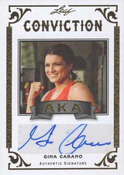 2012 Leaf Legends of Sport - AKA Autographs Gold #AKA-GC1 Gina Carano Front
