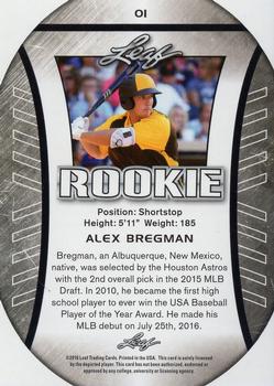 2016 Leaf Rookie Retro #01 Alex Bregman Back