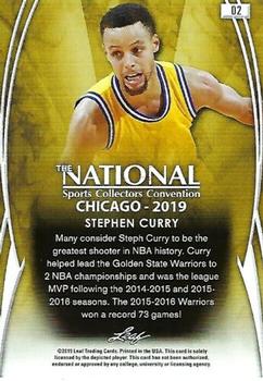 2019 Leaf The National VIP #02 Stephen Curry Back