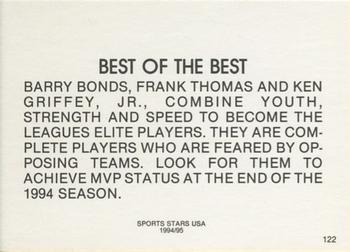 1993-95 Sports Stars USA (unlicensed) #122 Barry Bonds / Frank Thomas / Ken Griffey Jr. Back