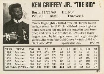 1993-95 Sports Stars USA (unlicensed) #123 Ken Griffey Jr. Back