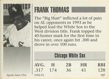 1993-95 Sports Stars USA (unlicensed) #137 Frank Thomas Back