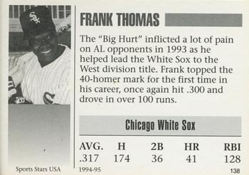 1993-95 Sports Stars USA (unlicensed) #138 Frank Thomas Back