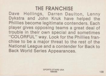 1993-95 Sports Stars USA (unlicensed) #139 Dave Hollins / Darren Daulton / Lenny Dykstra / John Kruk Back