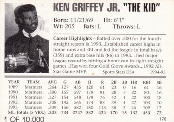 1993-95 Sports Stars USA (unlicensed) #176 Ken Griffey Jr. Back