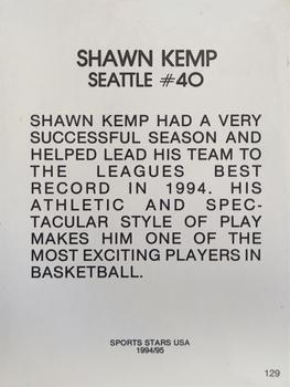 1993-95 Sports Stars USA (unlicensed) #129 Shawn Kemp Back