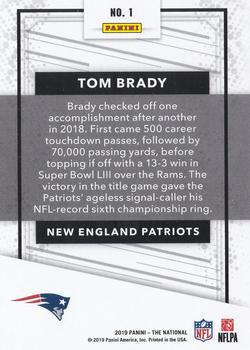 2019 Panini The National #1 Tom Brady Back