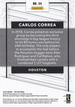 2019 Panini The National #34 Carlos Correa Back