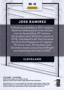 2019 Panini The National #43 Jose Ramirez Back