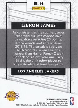 2019 Panini The National #54 LeBron James Back