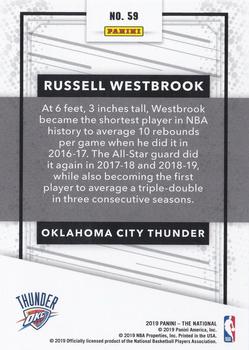 2019 Panini The National #59 Russell Westbrook Back