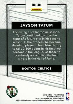 2019 Panini The National - Galactic Windows #49 Jayson Tatum Back