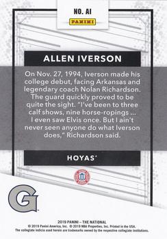 2019 Panini The National - College #AI Allen Iverson Back
