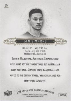 2018 Upper Deck Goodwin Champions - Photo Variations Red #25 Ben Simmons Back